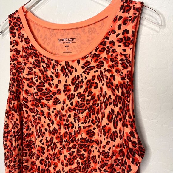Torrid Leopard Print Super Soft Crew Neck Tank 3 3X 22/24 - Picture 4 of 6